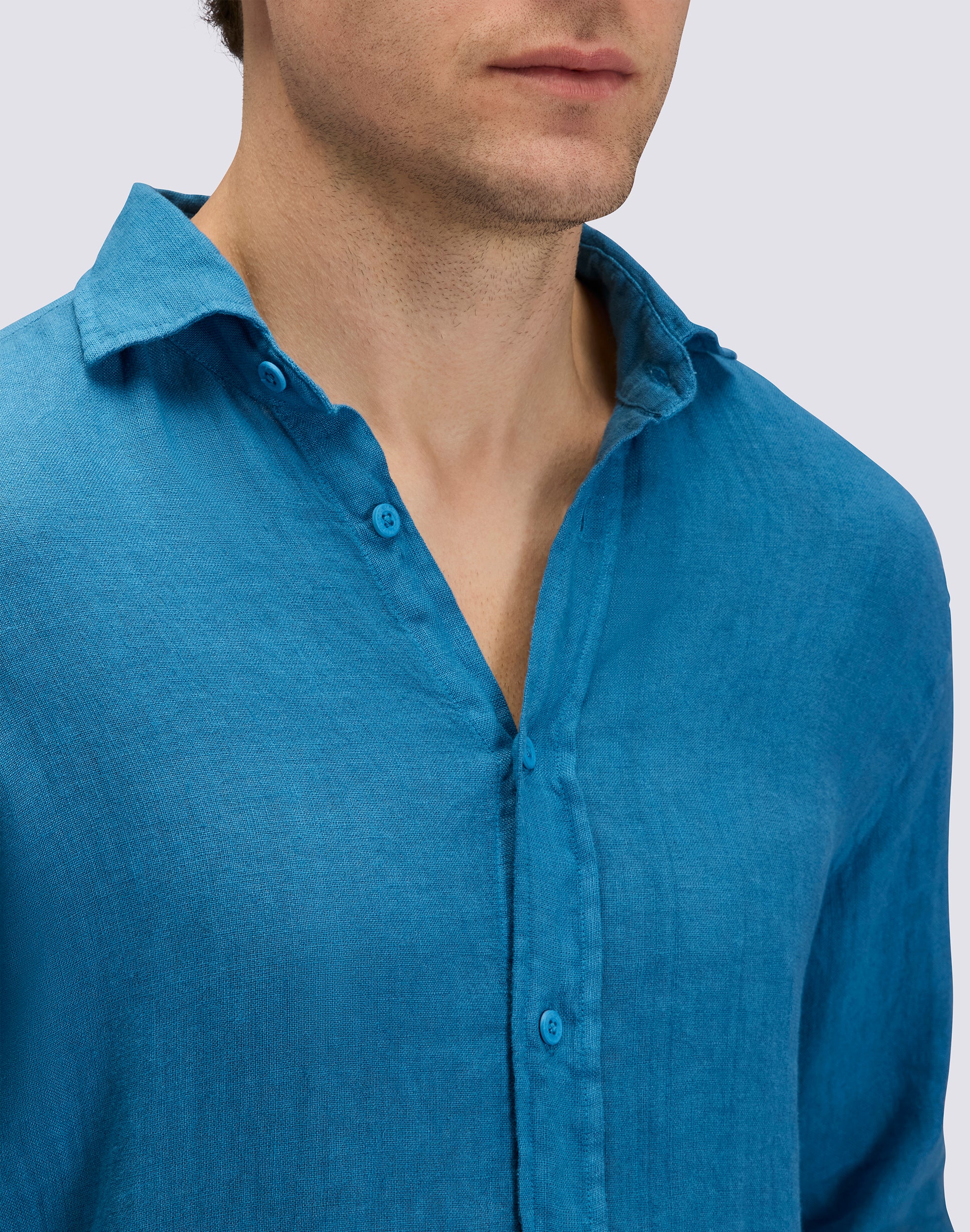 CAMICIA DA UOMO IN LINO TINTO CAPO - Image 4